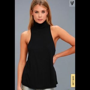 Free People XS/S sleeveless black turtleneck